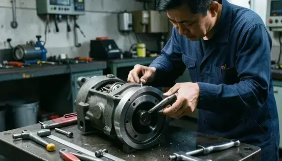 修理中の産業用ポンプ